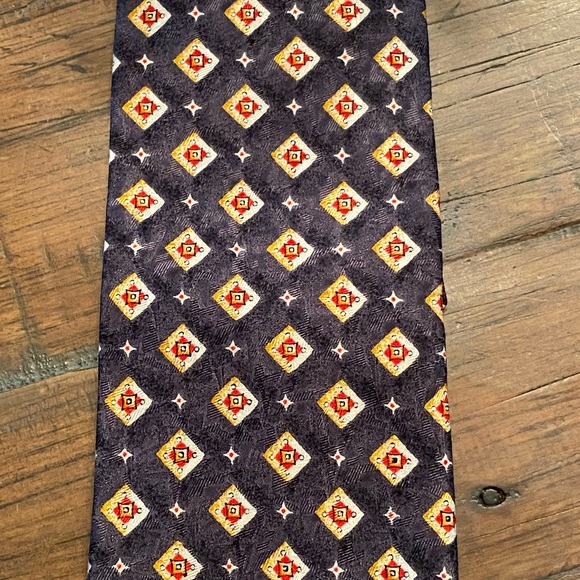 Putti Uomo 100% Silk Tie Gold & Gray & Red EUC - Picture 4 of 8